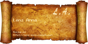 Lenz Anna névjegykártya